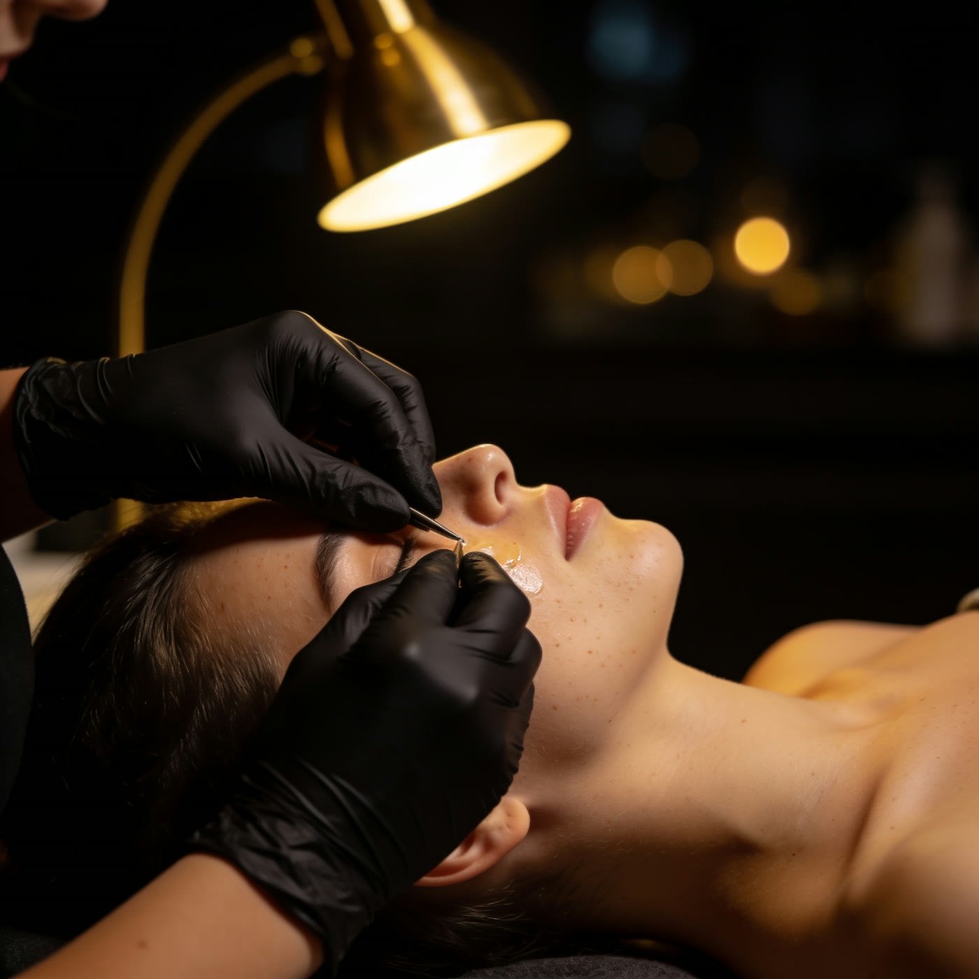 Trattamento viso in un centro estetico premium — marketing gestito dal Sistema PRISMA